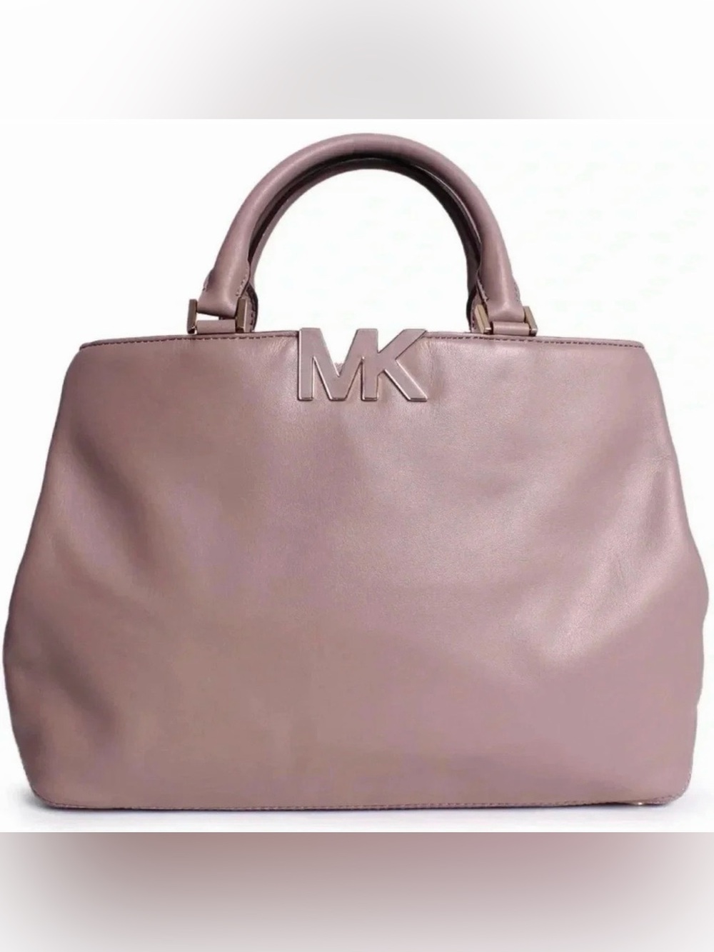 Michael Kors Dusty Mauve Leather Satchel with MK Detail